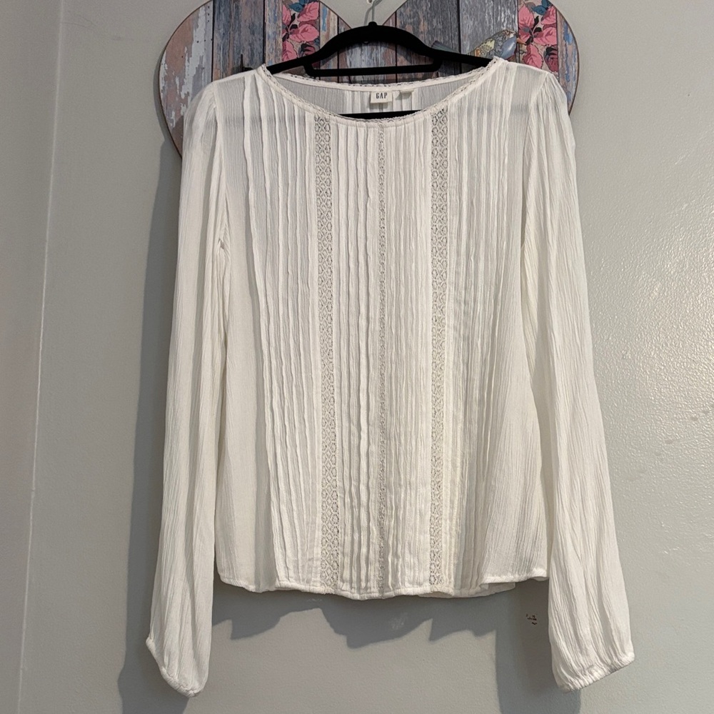 GAP White Textured Blouse